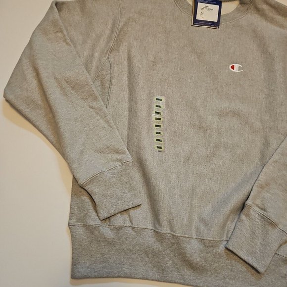 NWT Champion Fleece Sweatshirt Reverse Weave Crewneck Gray Small New With Tags - Picture 3 of 8